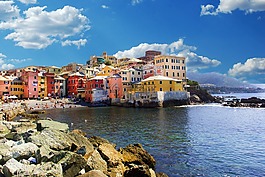 热那亚,抵达boccadasse,景观