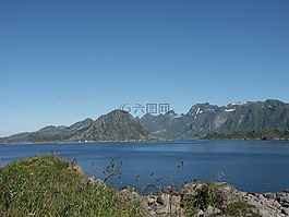 罗弗敦海,山,海