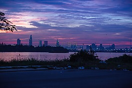 夜,日落,天空