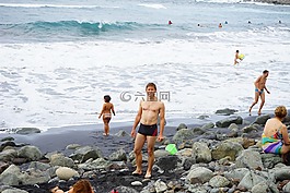男子,游泳,人