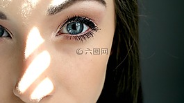 眼,窗口,女子