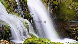 瀑布,河,水