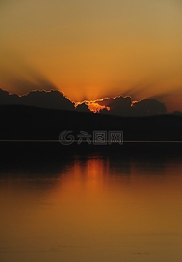 日落,更多,景观