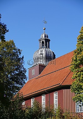 教会,尖顶,时钟塔