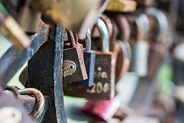 挂锁,旧桥,桥恋人