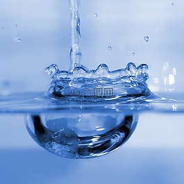 水,水溅,蓝色的水