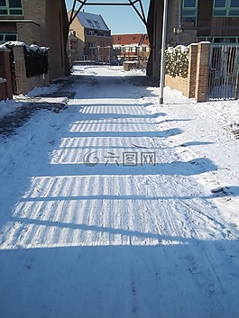 冬天,雪,步道