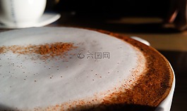 卡布奇诺咖啡,泡沫,咖啡