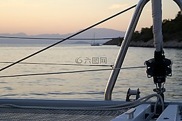 希腊,帆船,双体船