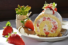 草莓卷,草莓,草莓蛋糕