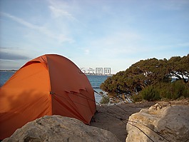 露营,帐篷,自然