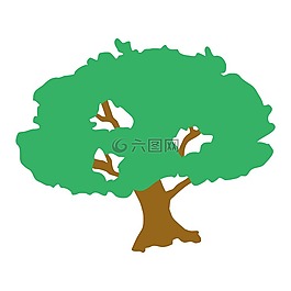 树,剪贴画,绿色