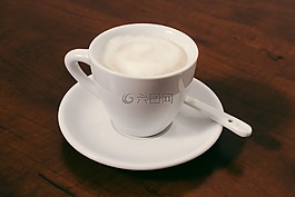 杯,卡布奇诺,咖啡
