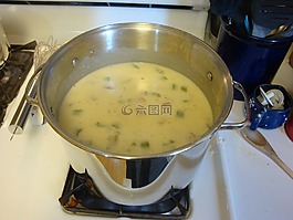 汤,锅,奶油