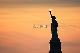 自由女神像,纽约,日落