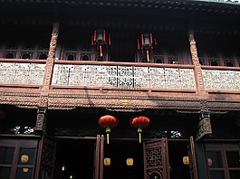 中国风,古楼,灯笼