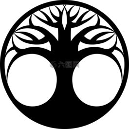 生命之树,侧影,黑色