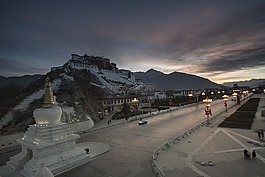 布达拉宫,黄昏,风景