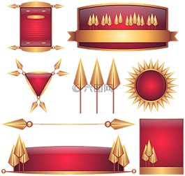 徽章,红色,黄金