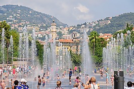 很好,夏季,水景