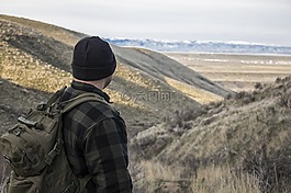 徒步旅行,山,步道
