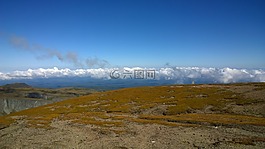 长白山,山顶,白云