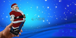 圣诞老人,圣诞节,智能手机