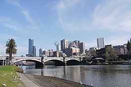 河岸,城市,日光