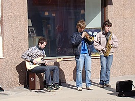 街头音乐家,夏季,太阳