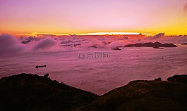 落日,夕阳,大海