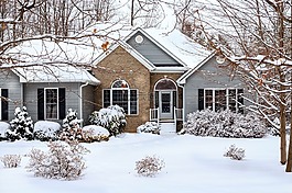 冬天,雪景,房子