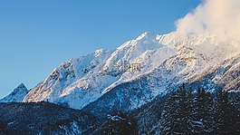 冬天,雪,山