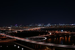 夜晚的天空,路,夜景