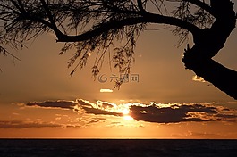 马洛卡,海,日落