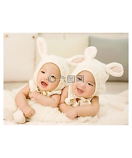 婴儿,双胞胎,百天照片