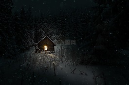 机舱,冬天,夜