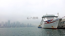 维多利亚港,邮轮,海滨