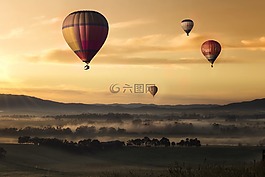 热空气,气球,谷