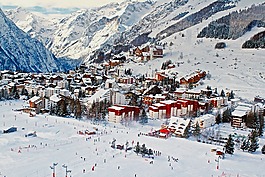 法国,滑雪,度假村
