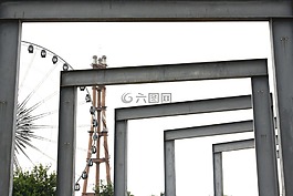 弧,车轮,摩天