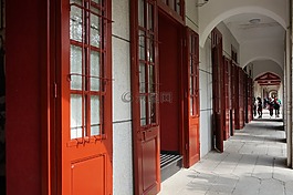 厦门大学,门,长廊