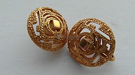 复古金耳环,古董黄金首饰,珠宝首饰
