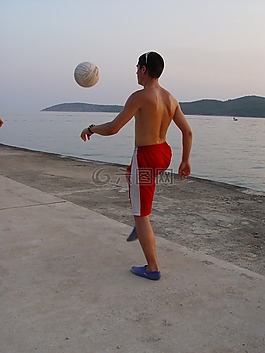 运动,男孩,挖掘