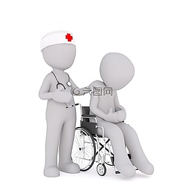 病人护理,白人男性,3d模型