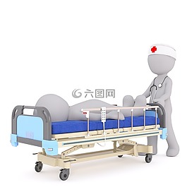 病人护理,白人男性,3d模型