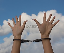 妇女,手,手铐