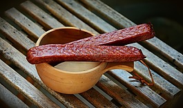 landjäger,香肠,腌制的肉类