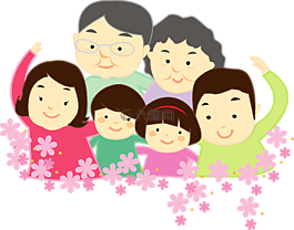 家庭,家人,一个家庭和谐