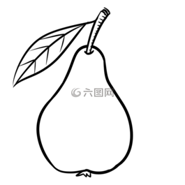 梨,水果,描边