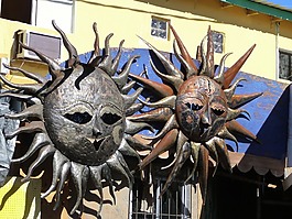 太阳雕塑,金属工作,铜